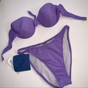 NWT 90s Beautiful Light Purple Cups Bikini Set